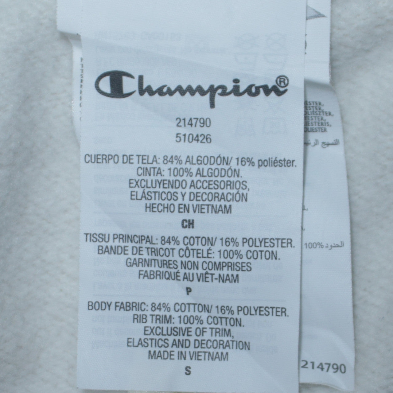 Champion Men's White Small Logo Crew Neck Pullover Sweatshirt