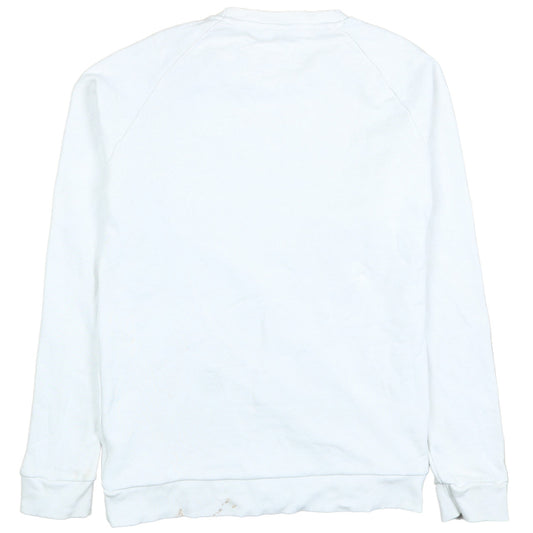 Adidas Men's White Small Trefoil Logo Pullover Sweatshirt
