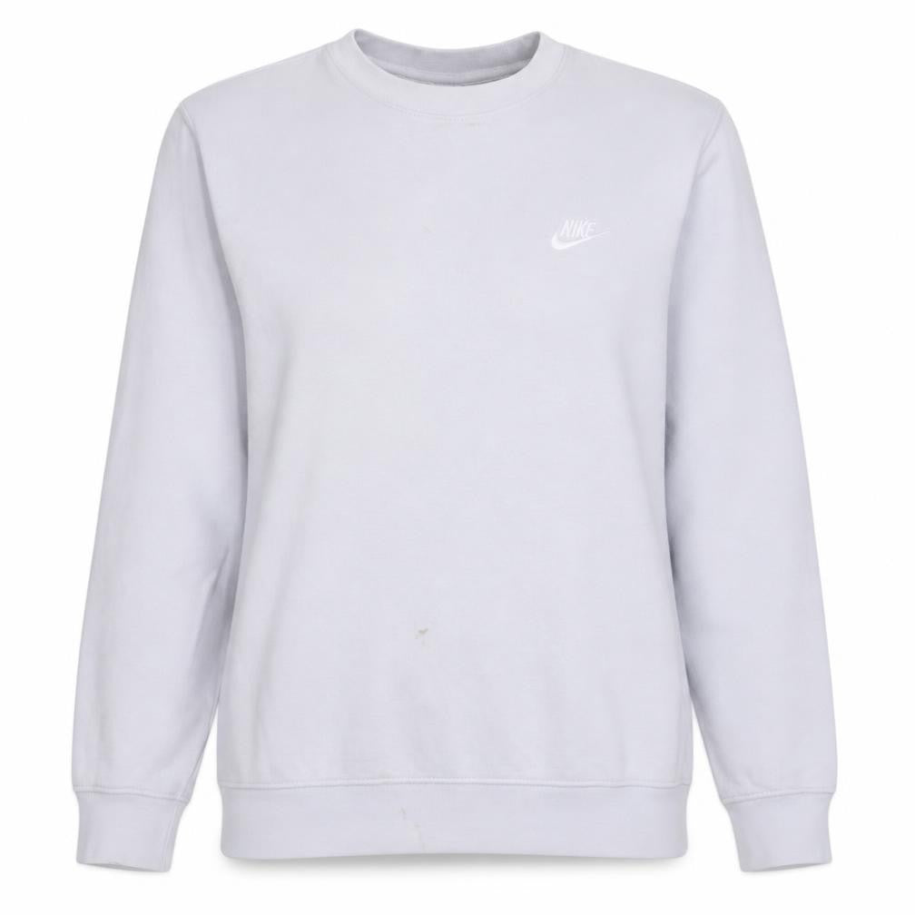 Front view of Nike women’s white cotton blend pullover sweatshirt m