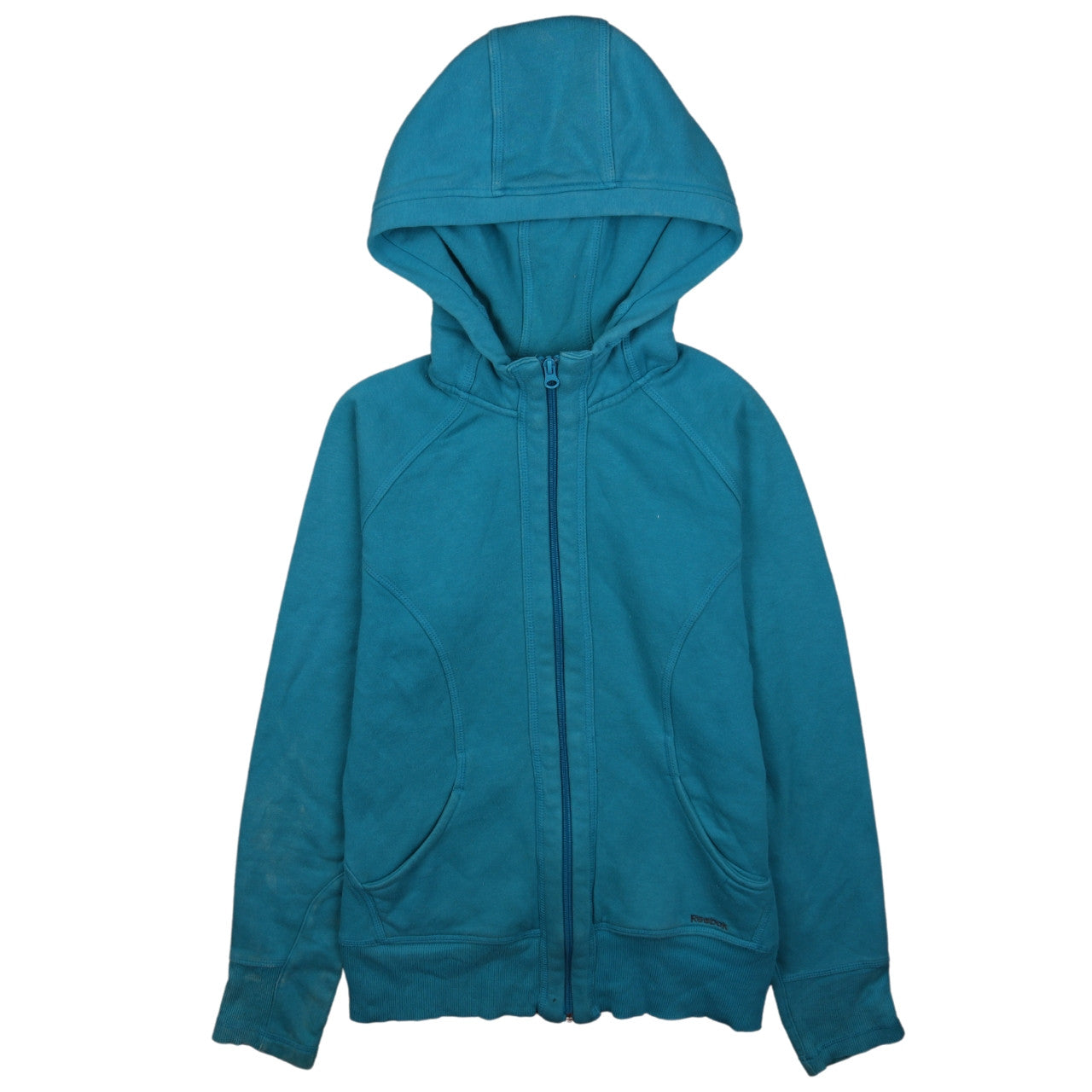 Reebok Women's Blue Full Zip Hoodie Size S Cotton Blend Activewear