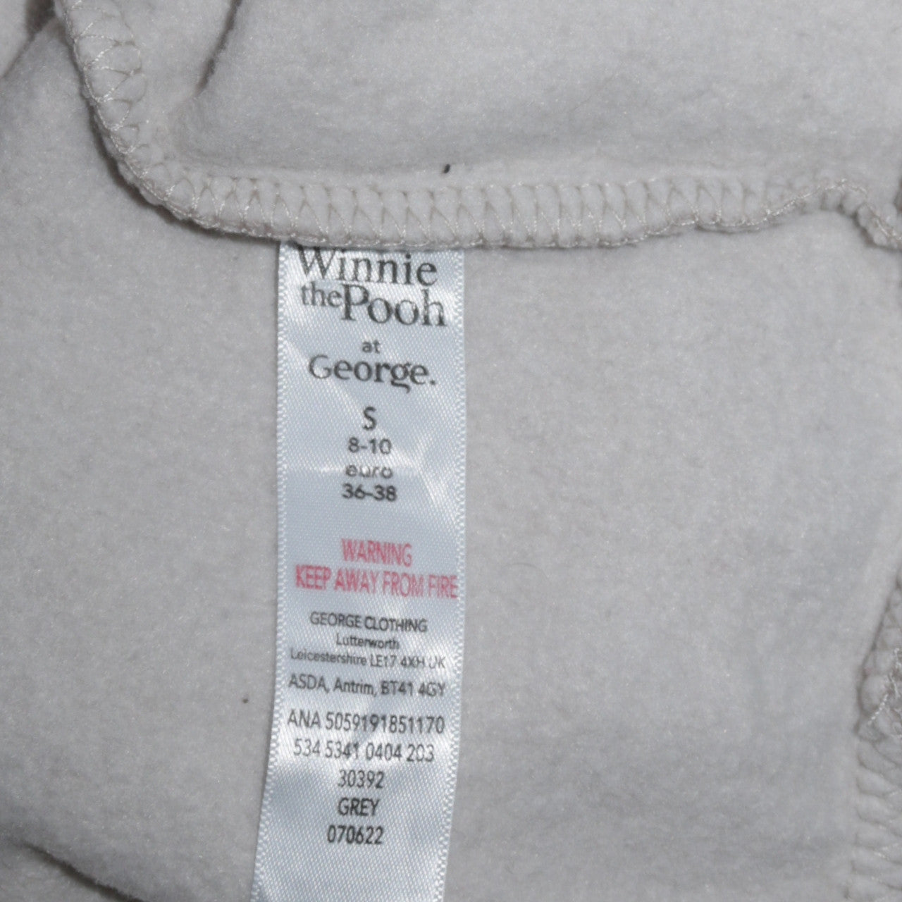 George Women Grey Winnie the Pooh Sweatshirt S 8-10 Crew Neck Pullover