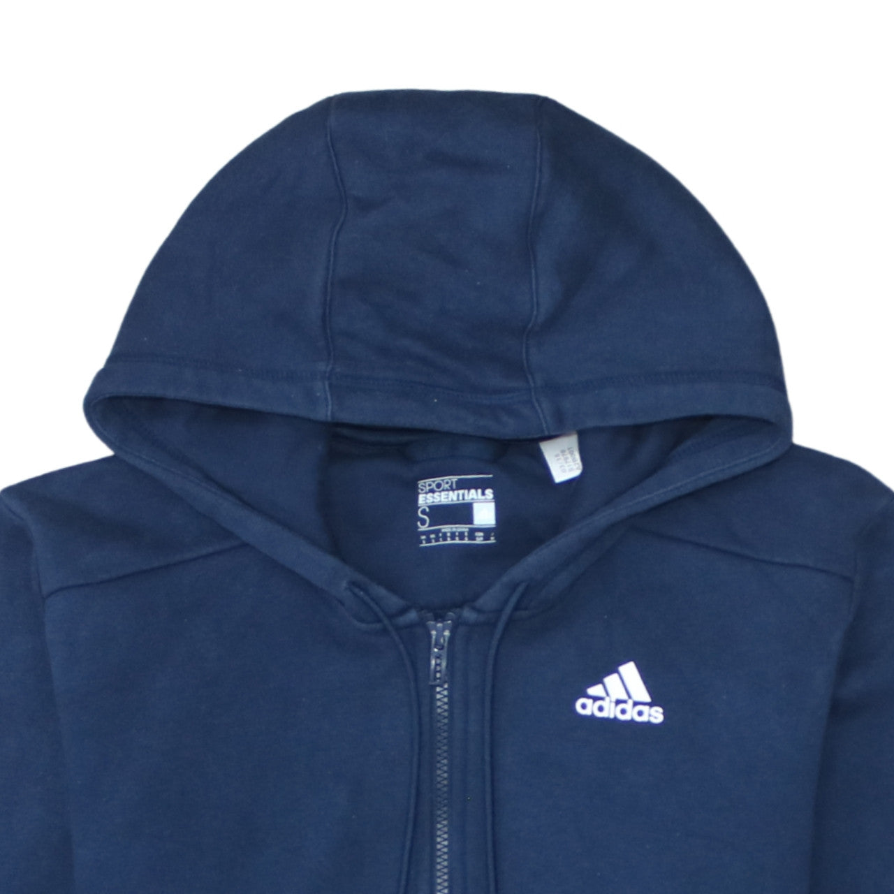 Adidas Men’s Blue Sport Essentials Full Zip Hoodie Size S