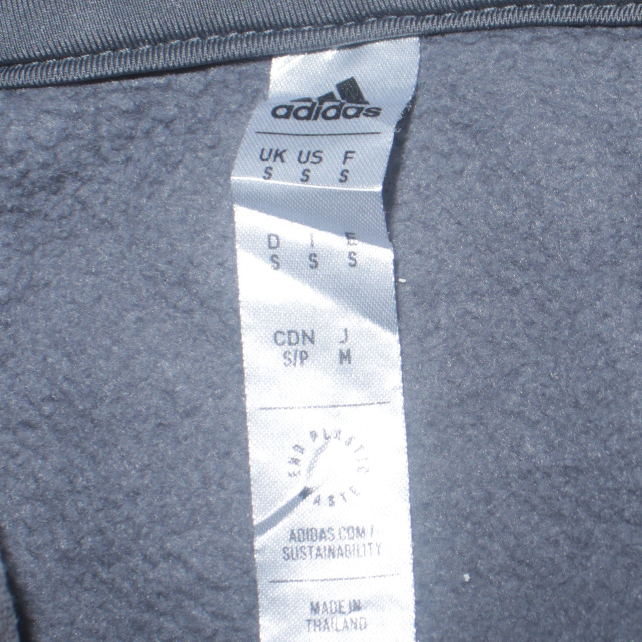 adidas Men Grey Small Pullover Hoodie Fleece Logo Sports Sweatshirt