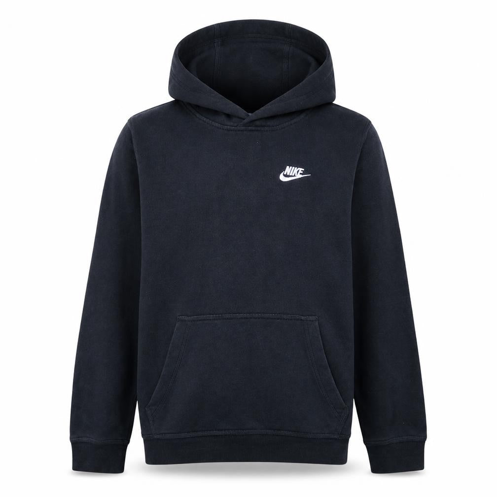 Front view of Nike boys’ black xl pullover hoodie sweatshirt cotton blend