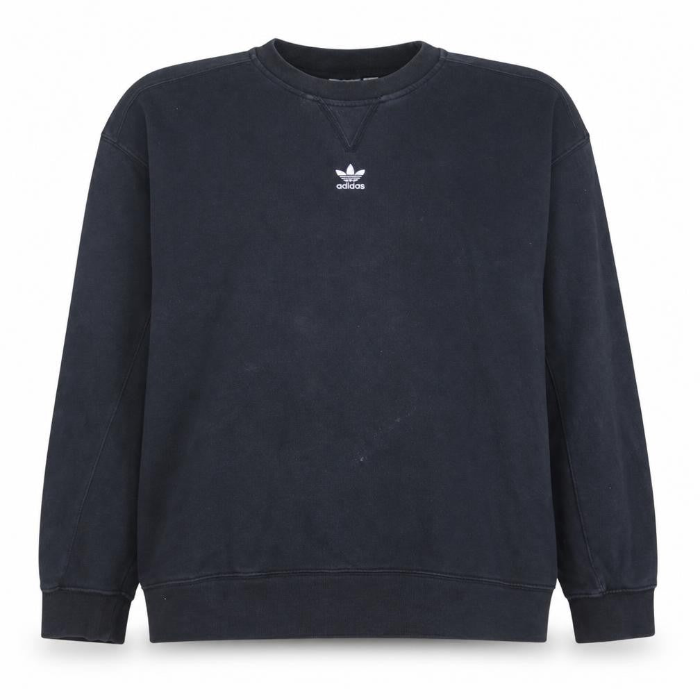 Front view of adidas Women's Black Crew Neck Pullover Sweatshirt, size 18