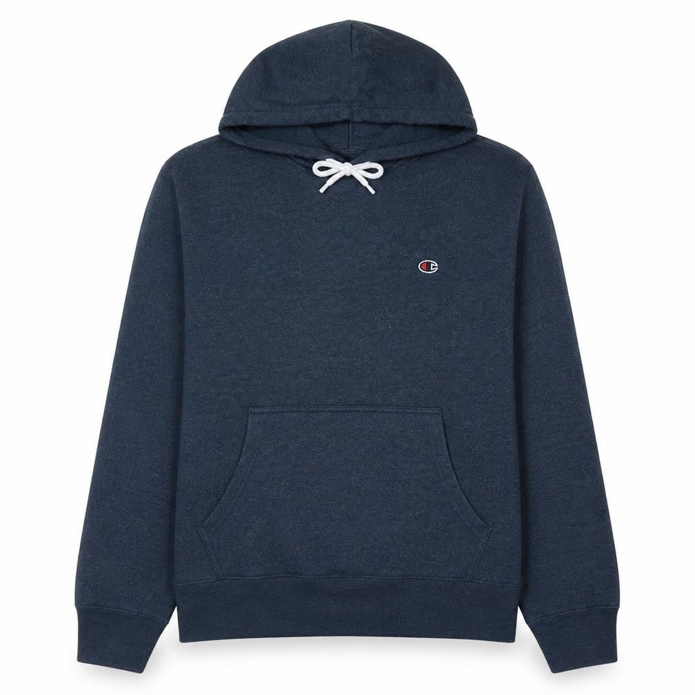 Front view of Champion Women’s Navy Blue Pullover Hoodie Large Cotton Blend