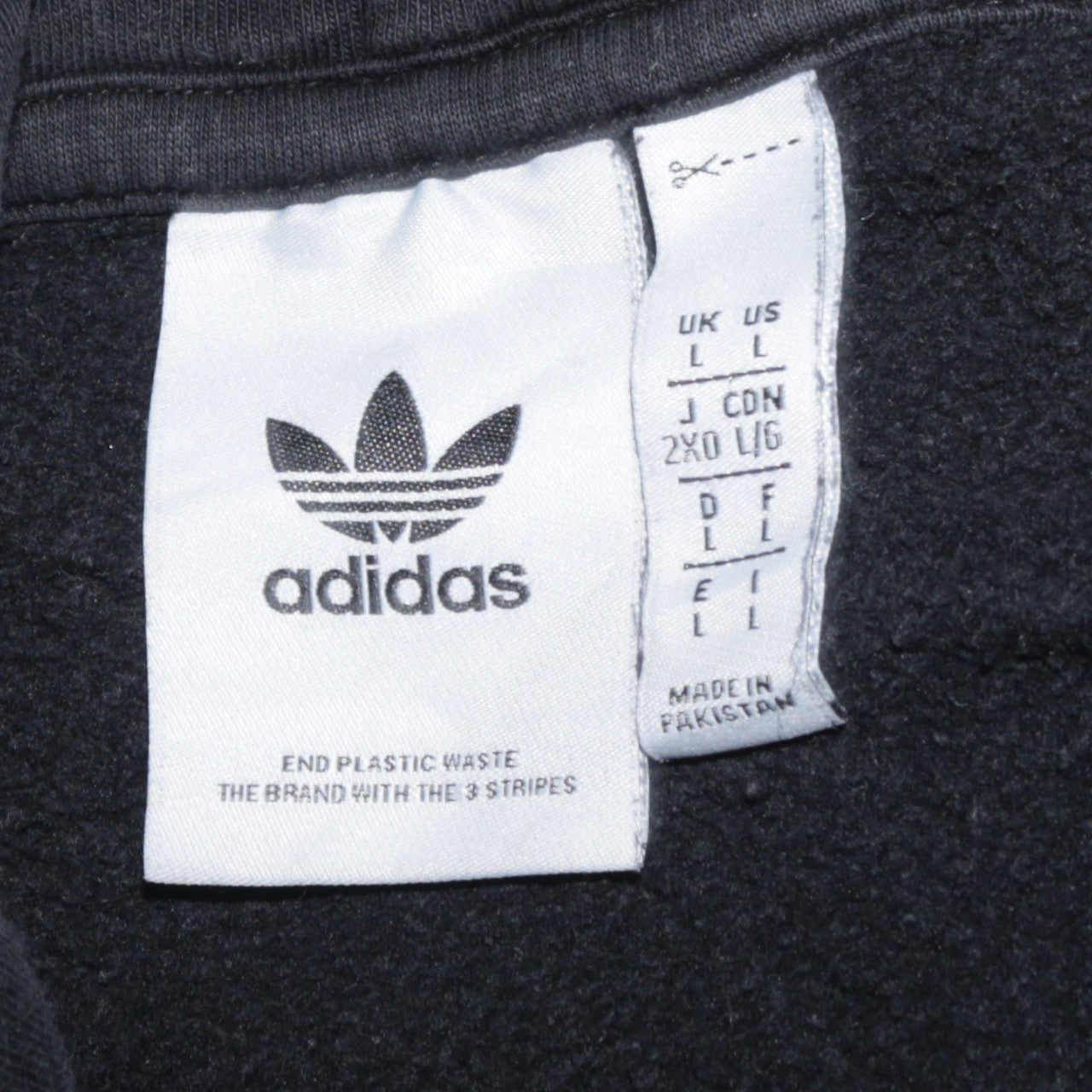 Adidas Men Black Pullover Hoodie L Fleece Sports Logo