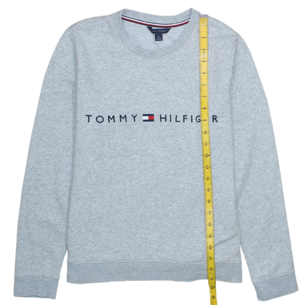 Tommy Hilfiger Mens Grey Logo Crew Neck Sweatshirt Size S