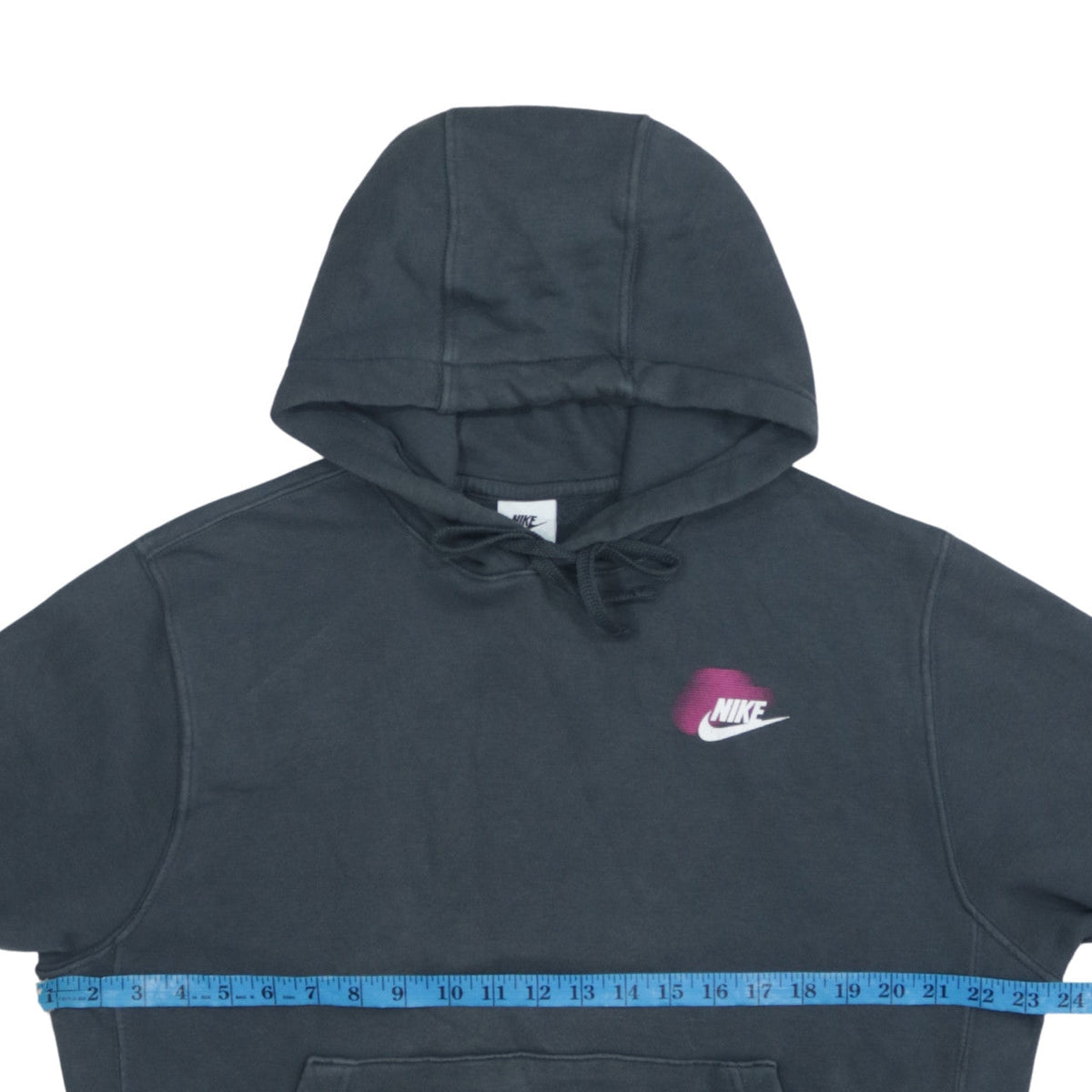 Brand and care label for Nike Women Black Small Pullover Hoodie Cotton Blend Sportswear
