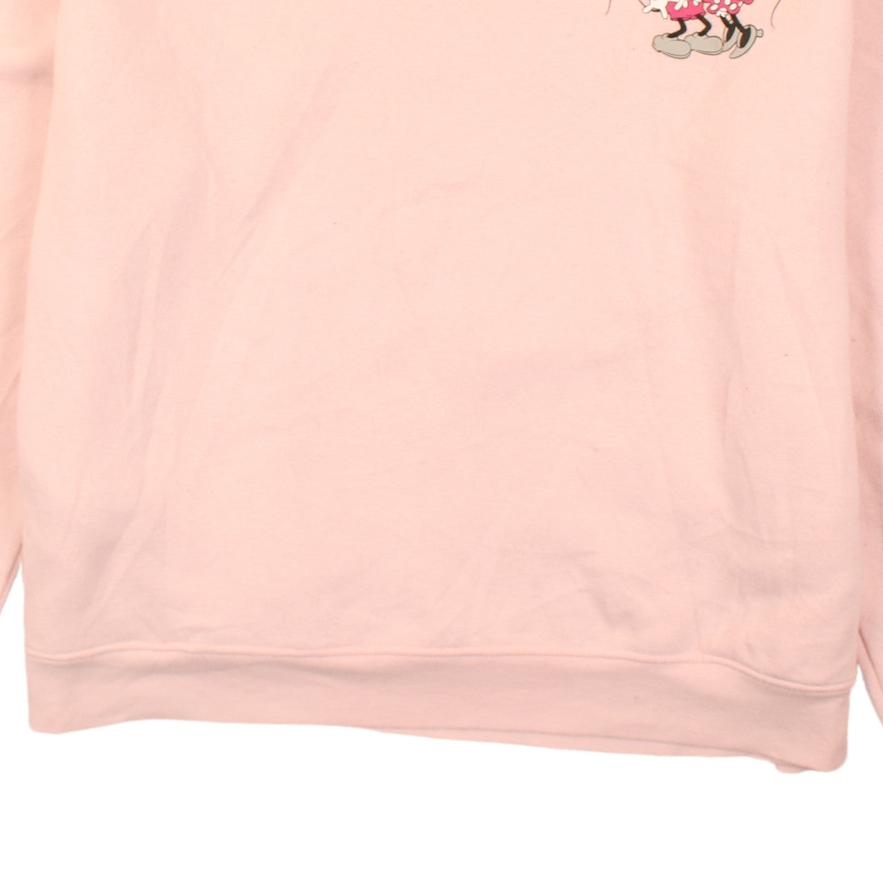 Disney Women Pink Hooded Pullover Hoodie L Mickey & Minnie Graphic