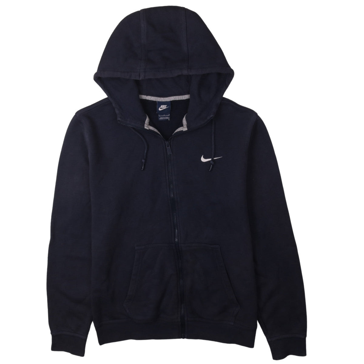Additional front view of Nike Men's Blue Full Zip Hoodie, size L, Sports Fleece Sweatshirt