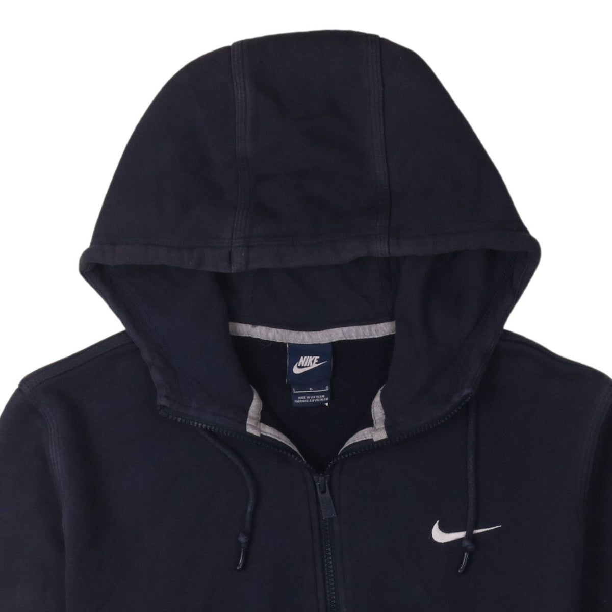 Additional view of Nike Men's Blue Full Zip Hoodie, size L, Sports Fleece Sweatshirt