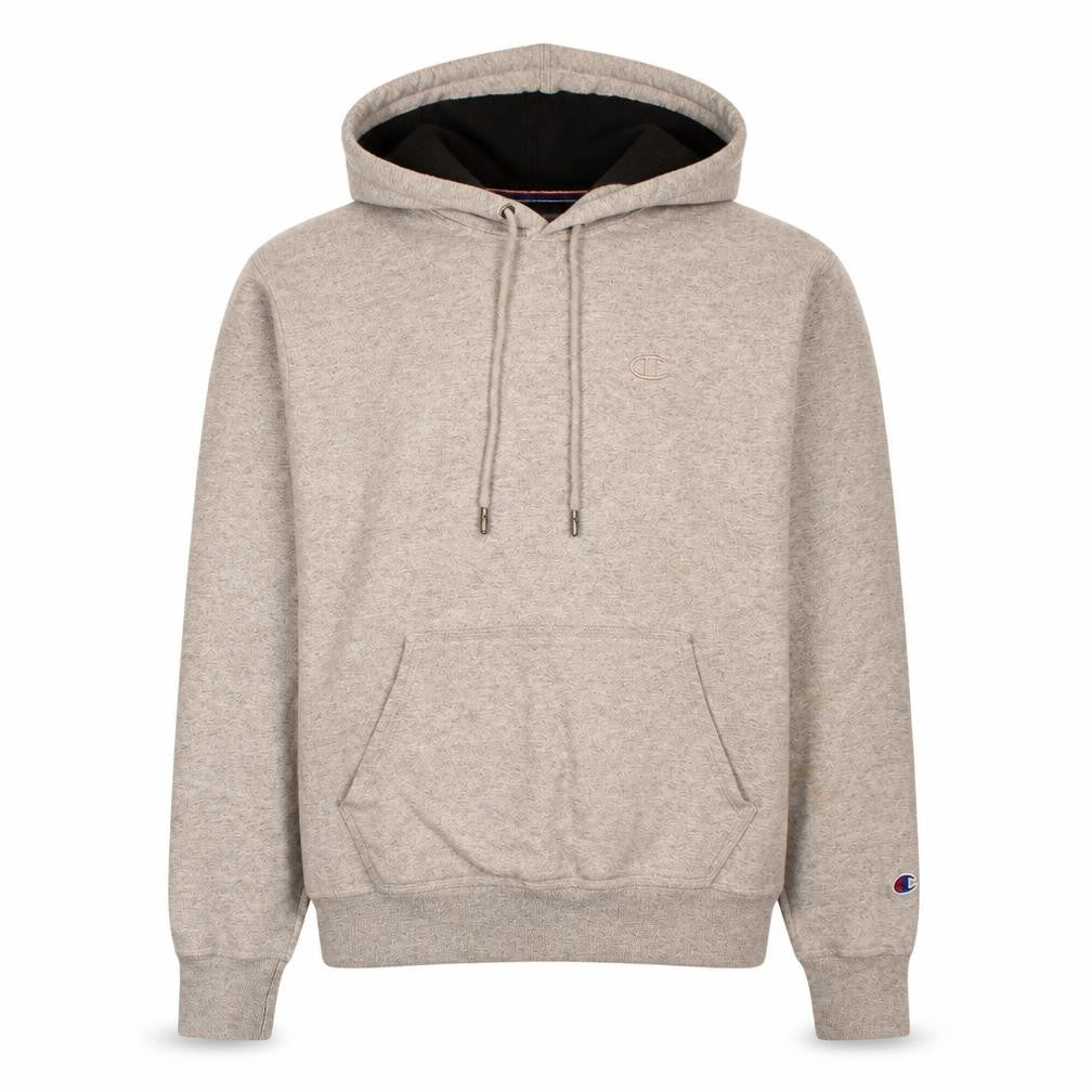 Front view of Champion Men Grey Pullover Hoodie Small Regular Fit Athletic