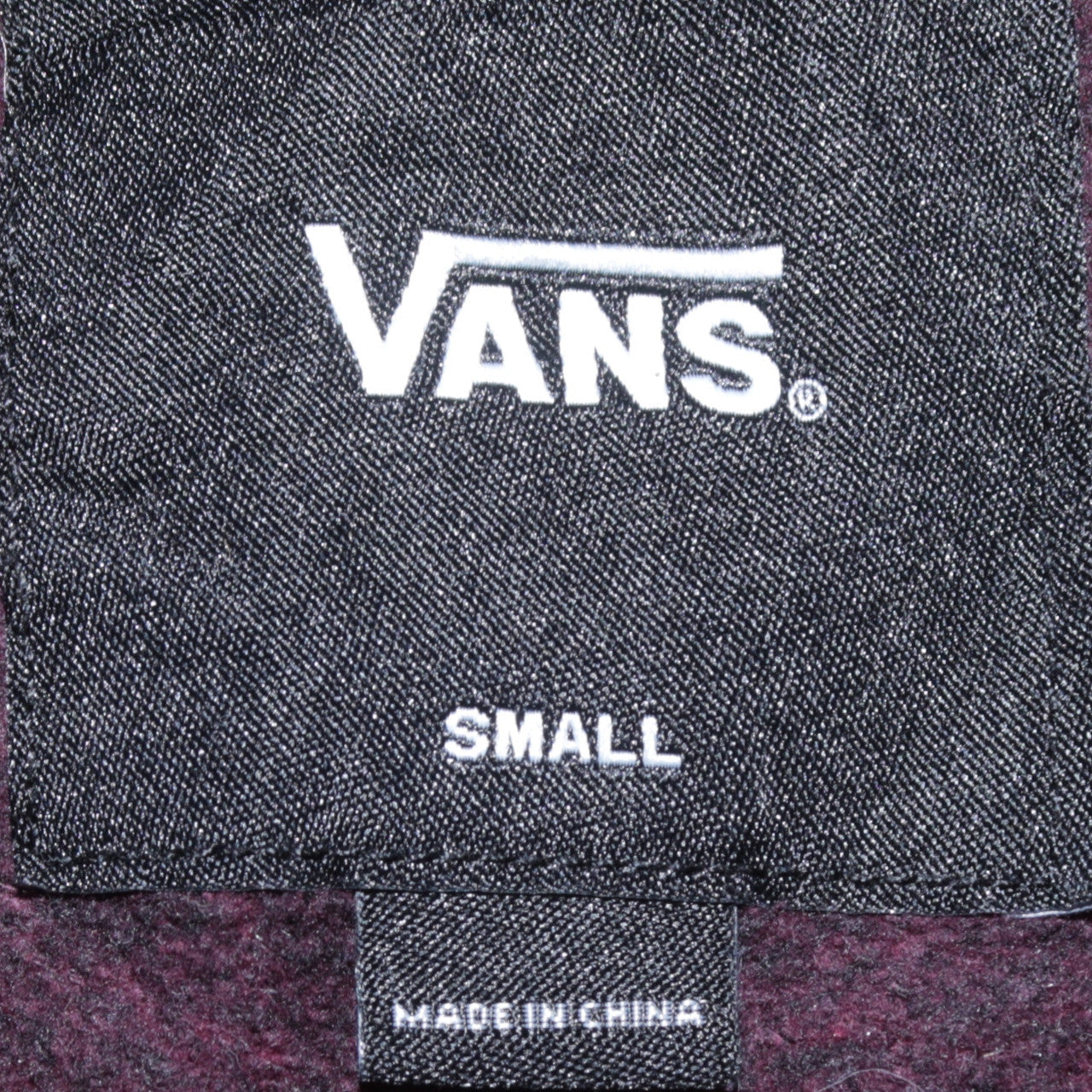 Vans Mens Red Full Zip Logo Hoodie Small Regular Fit