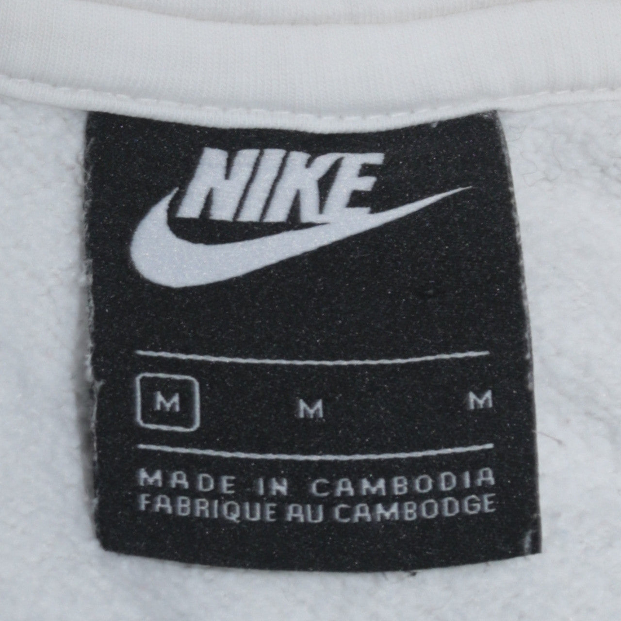 Nike Women White Pullover Hoodie M Cotton Blend Logo Casual