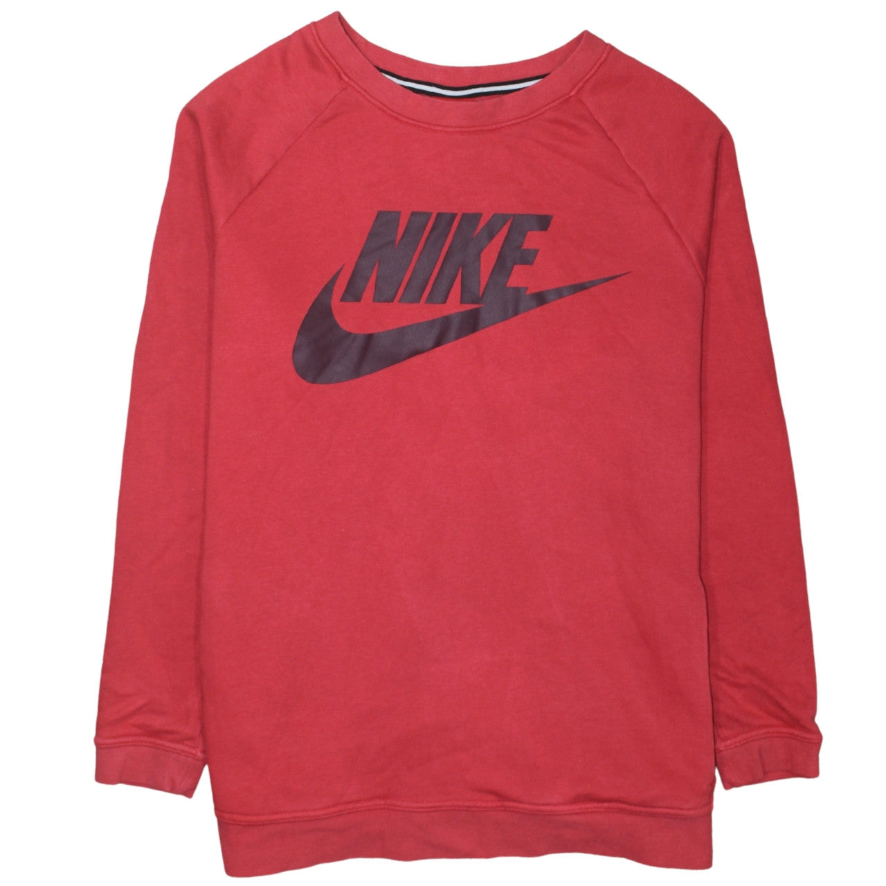 Nike Men's Red Crew Neck Graphic Logo Pullover Sweatshirt Size L