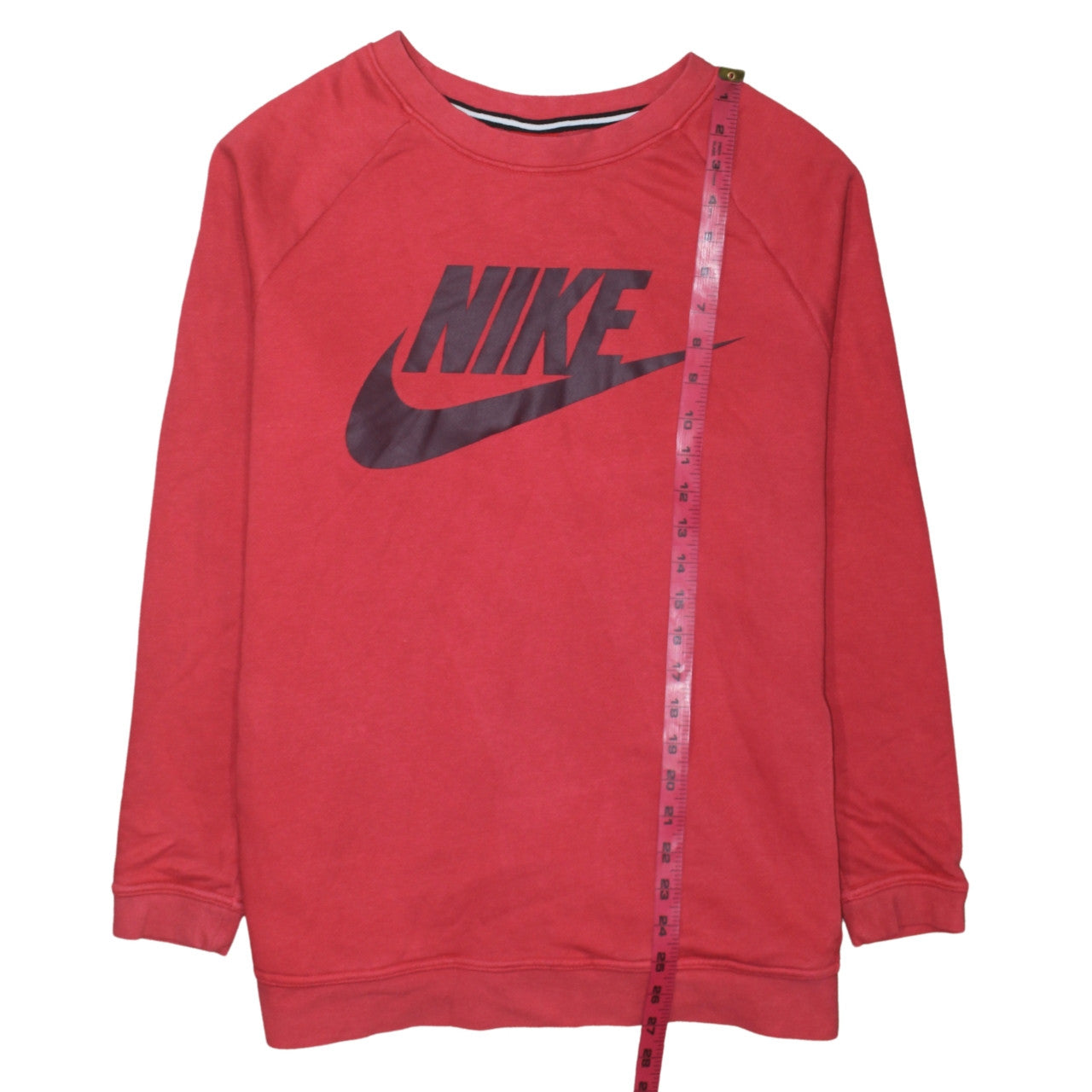 Nike Men's Red Crew Neck Graphic Logo Pullover Sweatshirt Size L