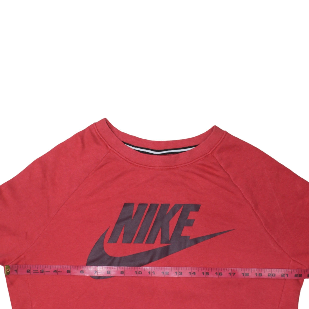 Nike Men's Red Crew Neck Graphic Logo Pullover Sweatshirt Size L
