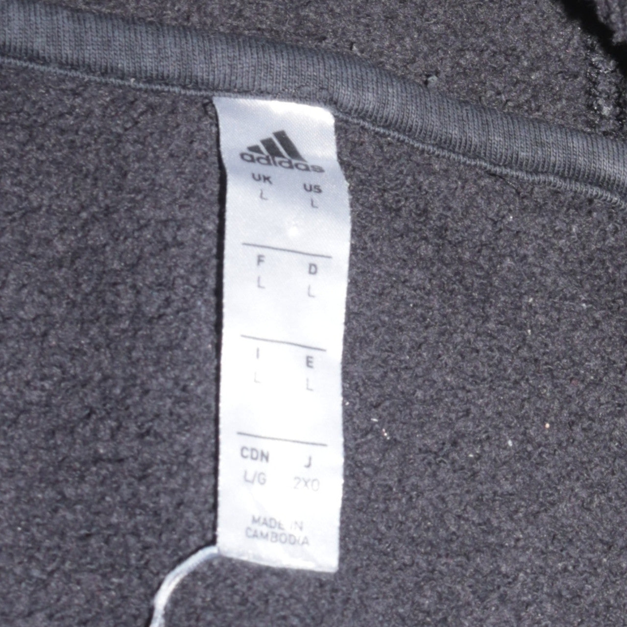 adidas Men's Black Pullover Fleece Hoodie L Sports Logo Sweatshirt