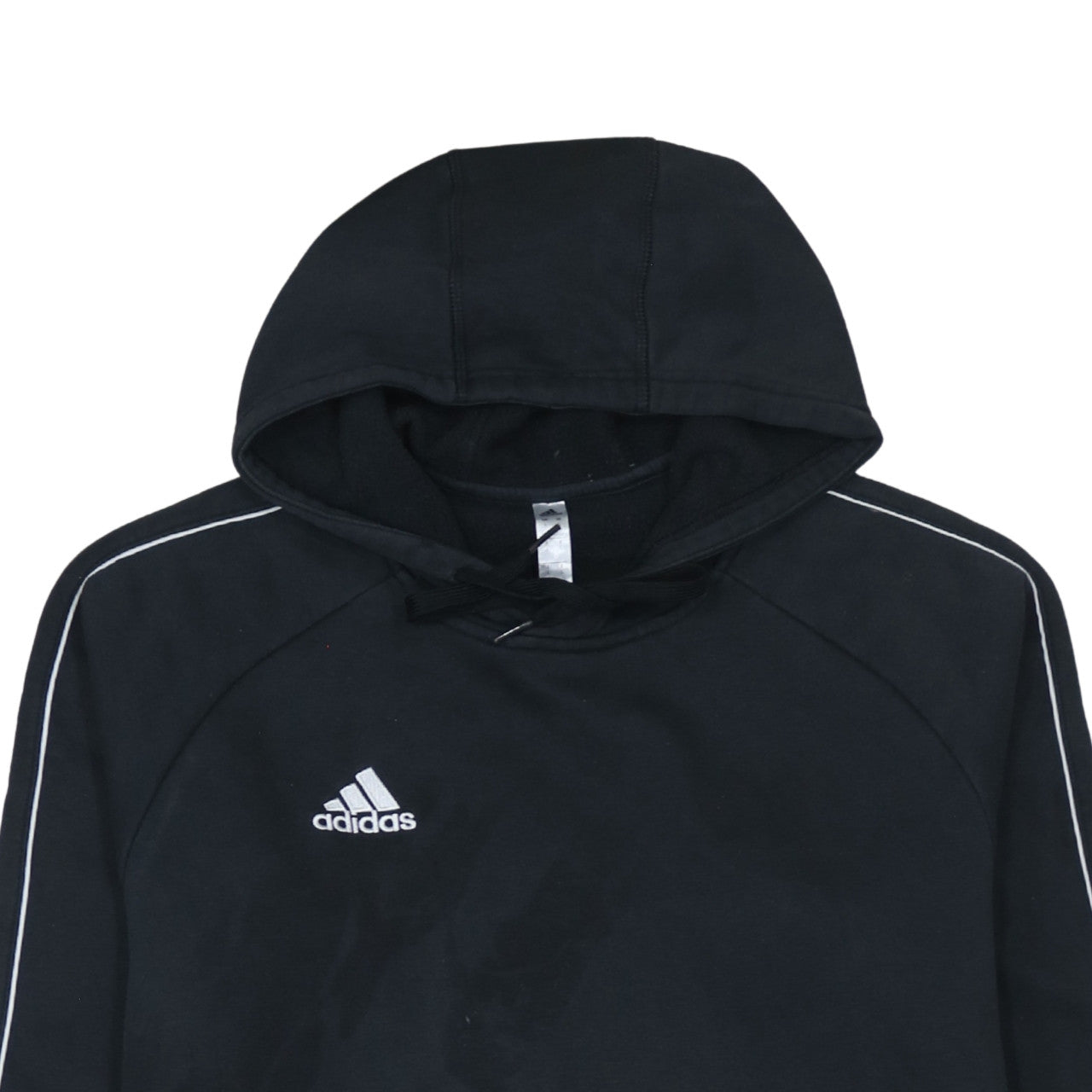 adidas Men's Black Pullover Fleece Hoodie L Sports Logo Sweatshirt