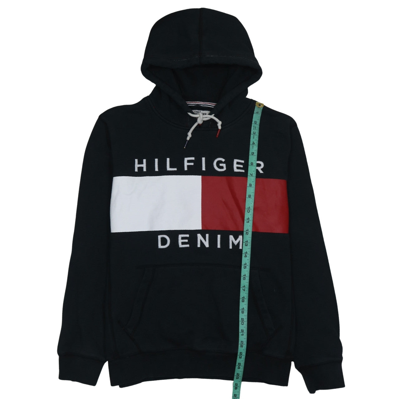 Tommy Hilfiger Men's Black L Pullover Hoodie Graphic Logo Sweatshirt