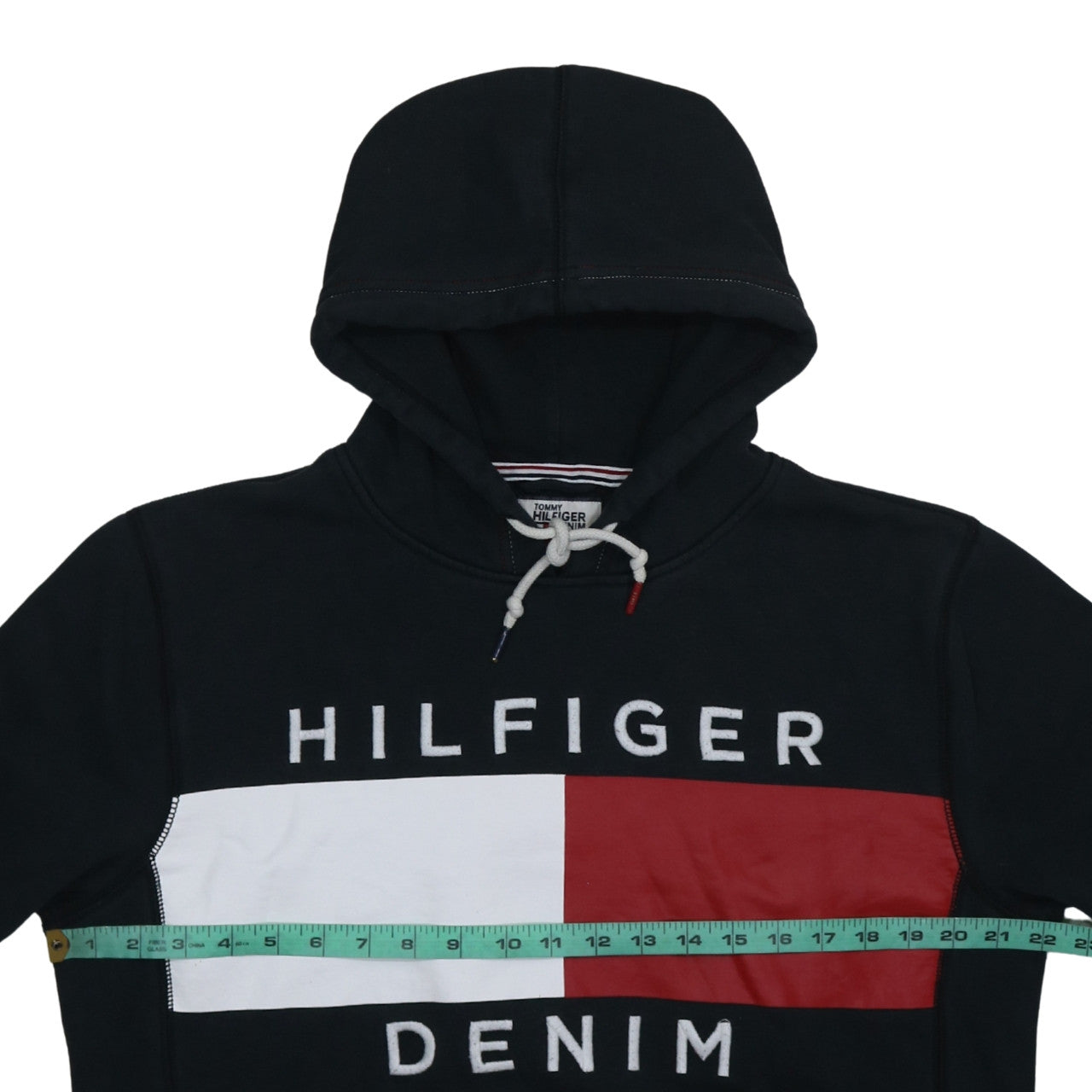 Tommy Hilfiger Men's Black L Pullover Hoodie Graphic Logo Sweatshirt