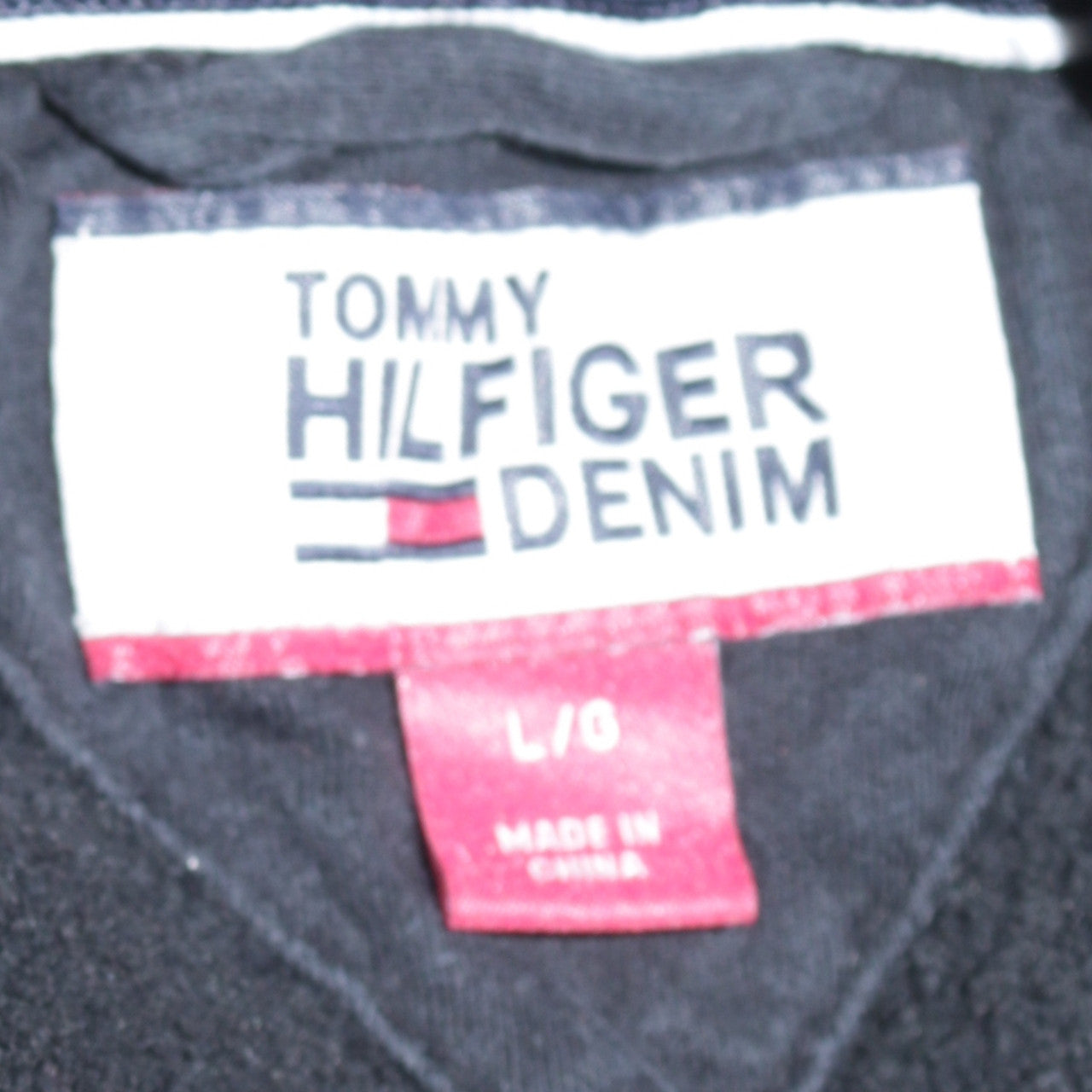 Tommy Hilfiger Men's Black L Pullover Hoodie Graphic Logo Sweatshirt