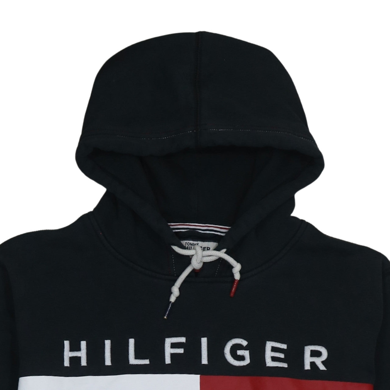 Tommy Hilfiger Men's Black L Pullover Hoodie Graphic Logo Sweatshirt
