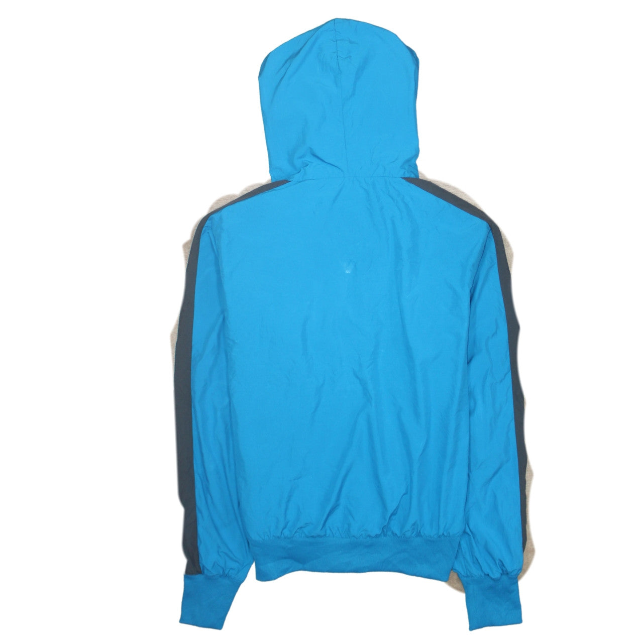 Nike Women Blue Hooded Windbreaker Jacket Size L Full Zip Lightweight
