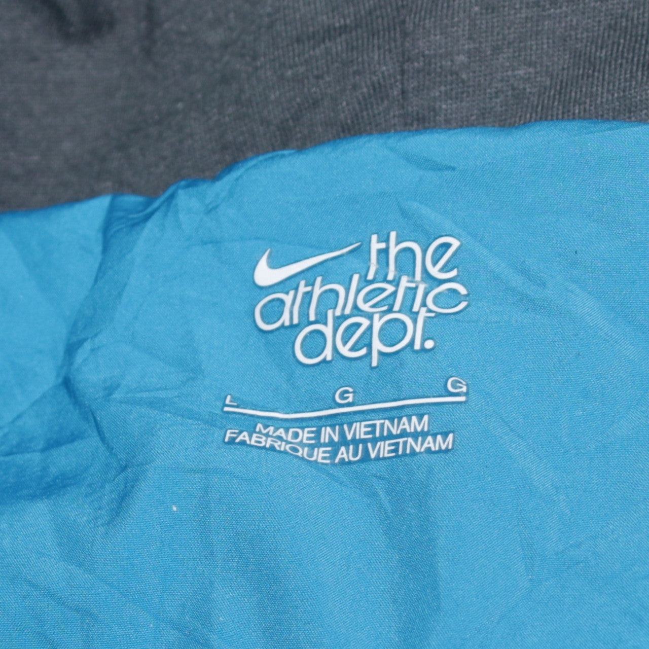 Nike Women Blue Hooded Windbreaker Jacket Size L Full Zip Lightweight
