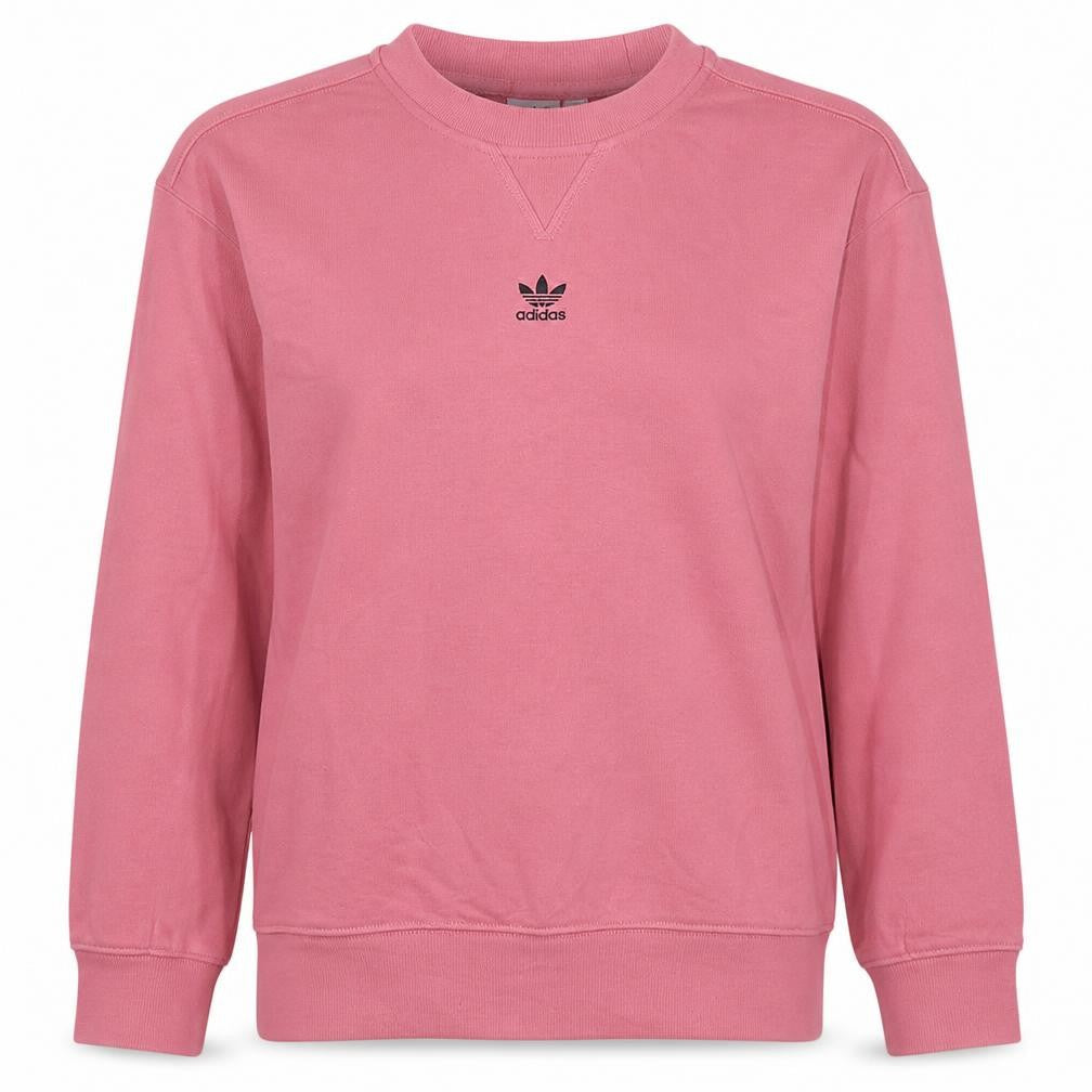 Adidas Women Pink Crew Neck Pullover Sweatshirt XS UK 6 Cotton Logo