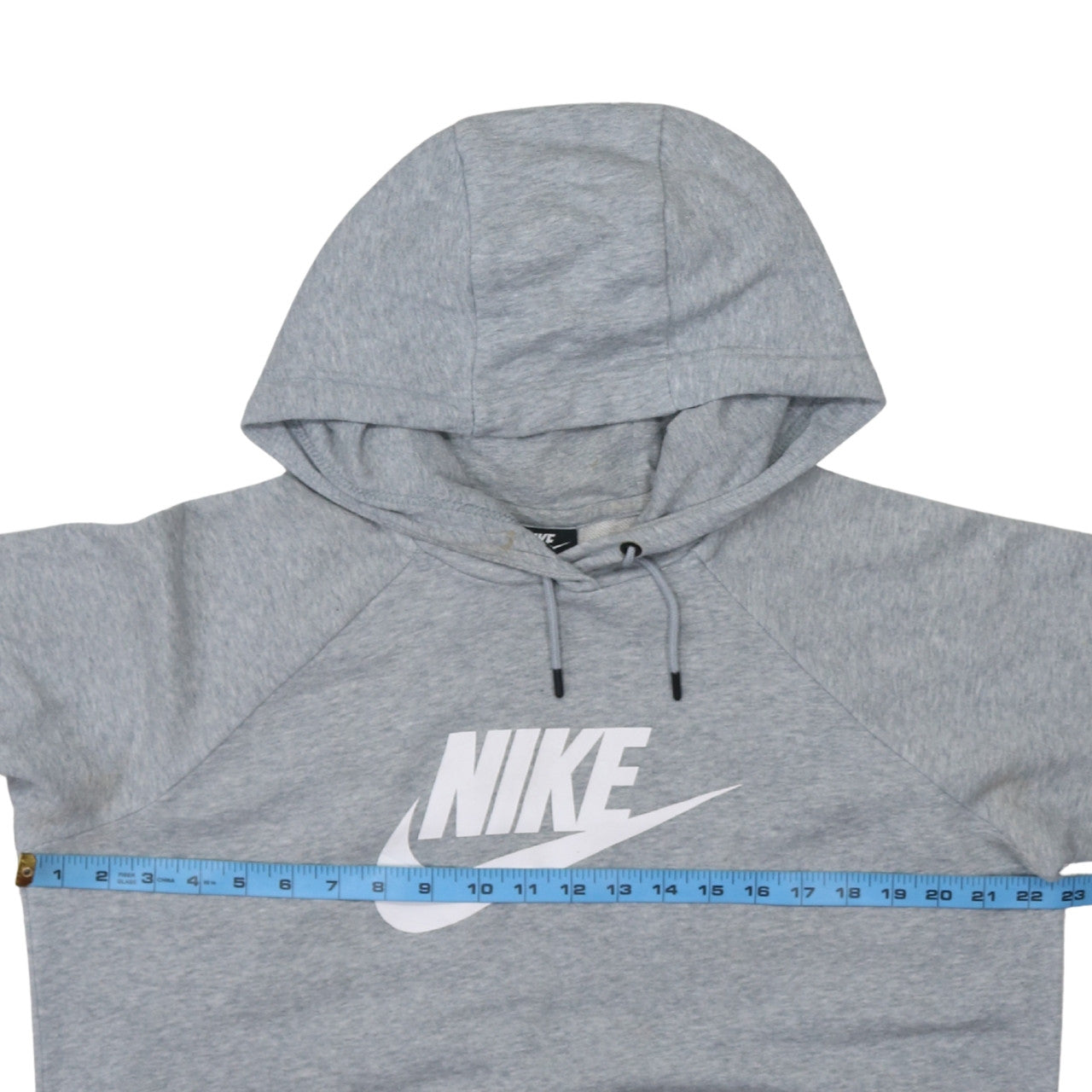 Nike Womens Grey Pullover Hoodie L Logo Fleece Sweatshirt