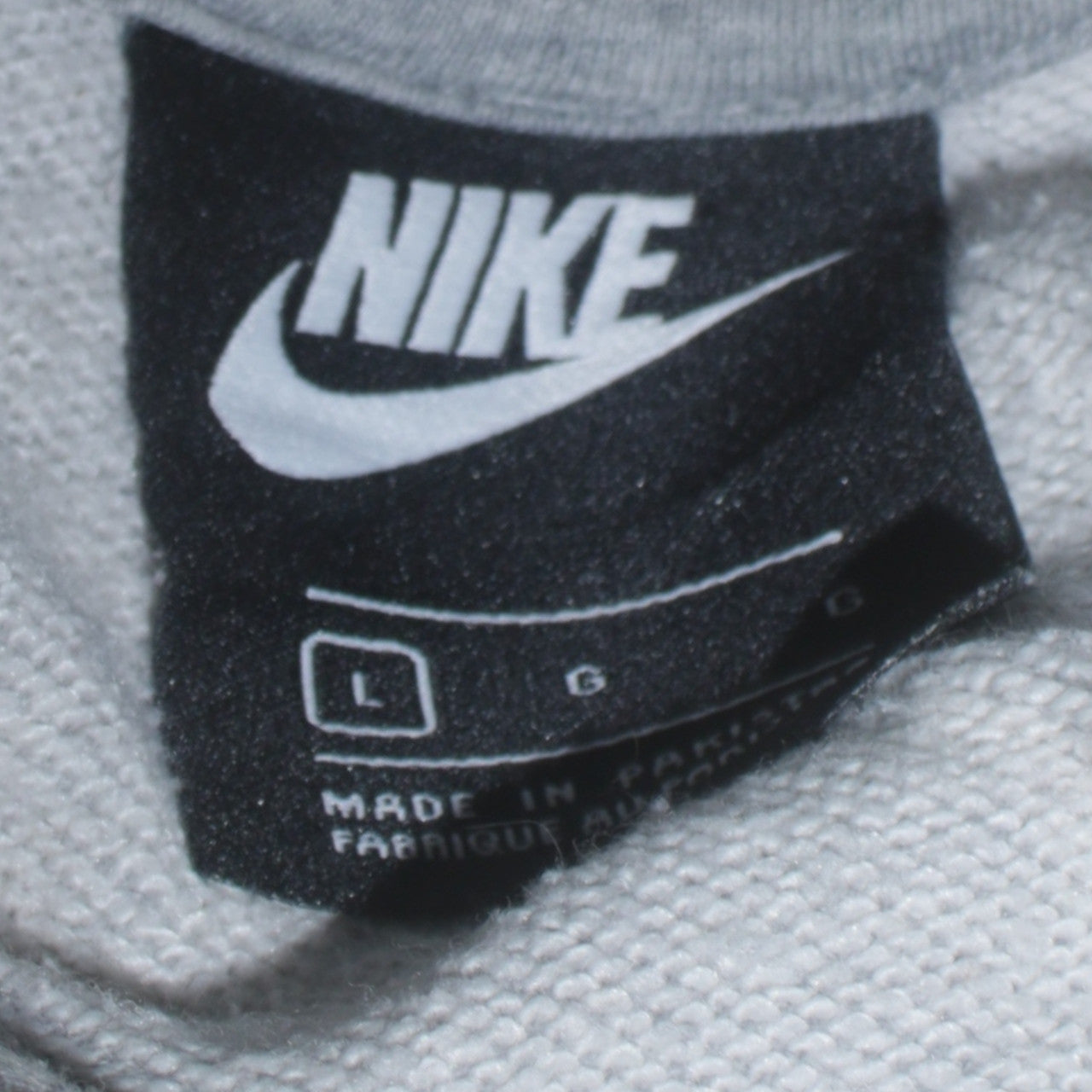 Nike Womens Grey Pullover Hoodie L Logo Fleece Sweatshirt