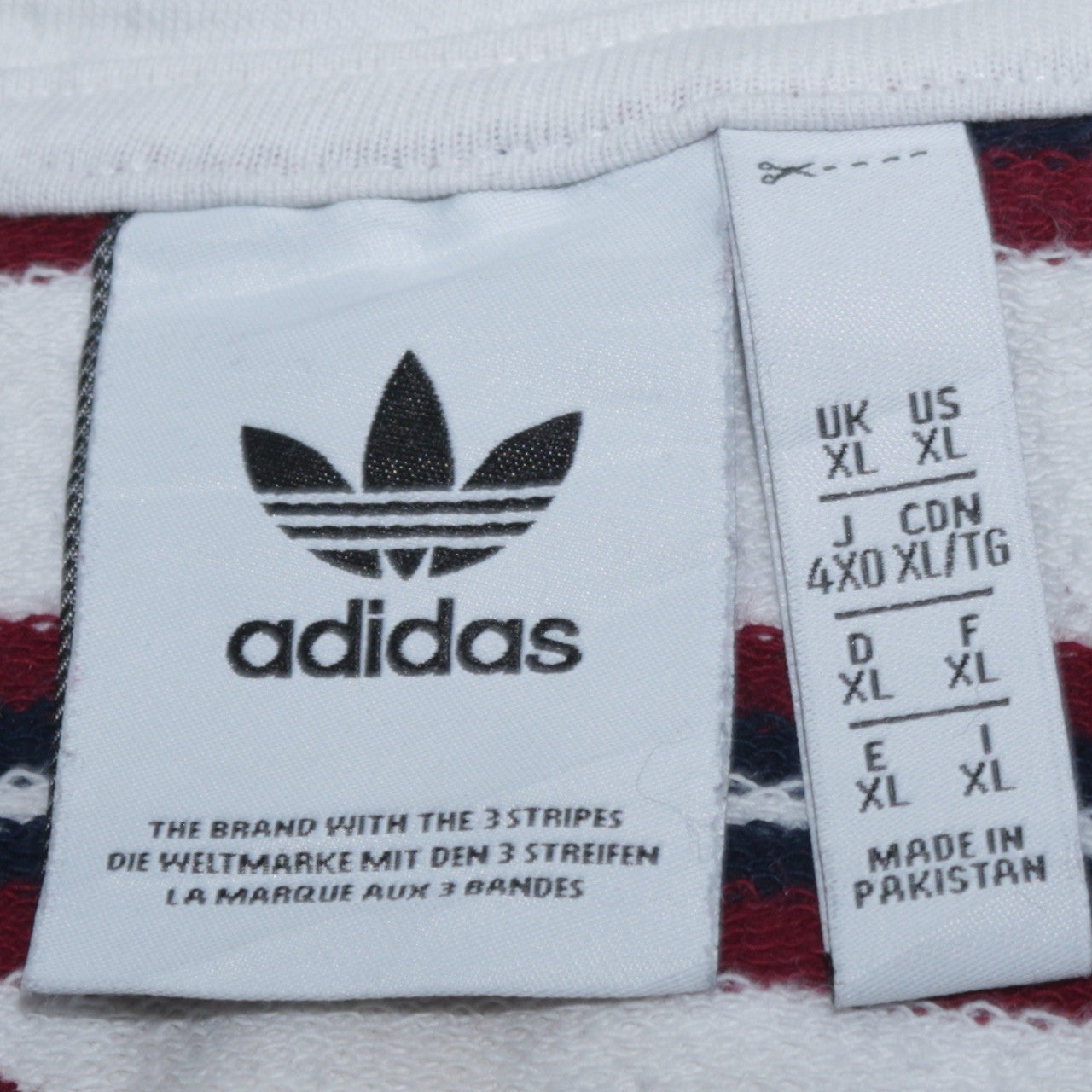 Adidas Men's White Striped 1/2 Zip Sweatshirt XL Vintage Style