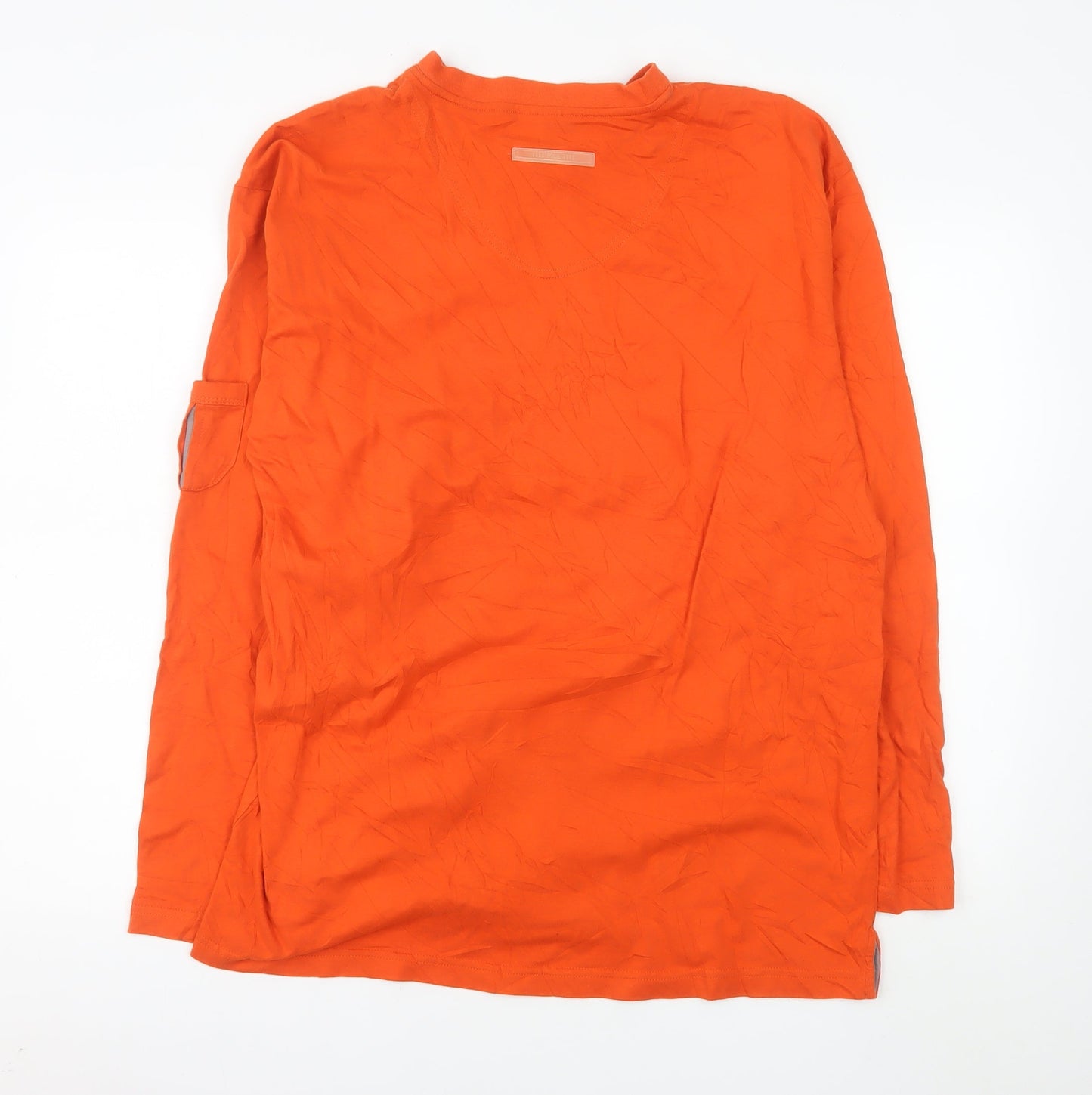 Fila Men's Orange XL Long Sleeve V-Neck Casual Cotton Top