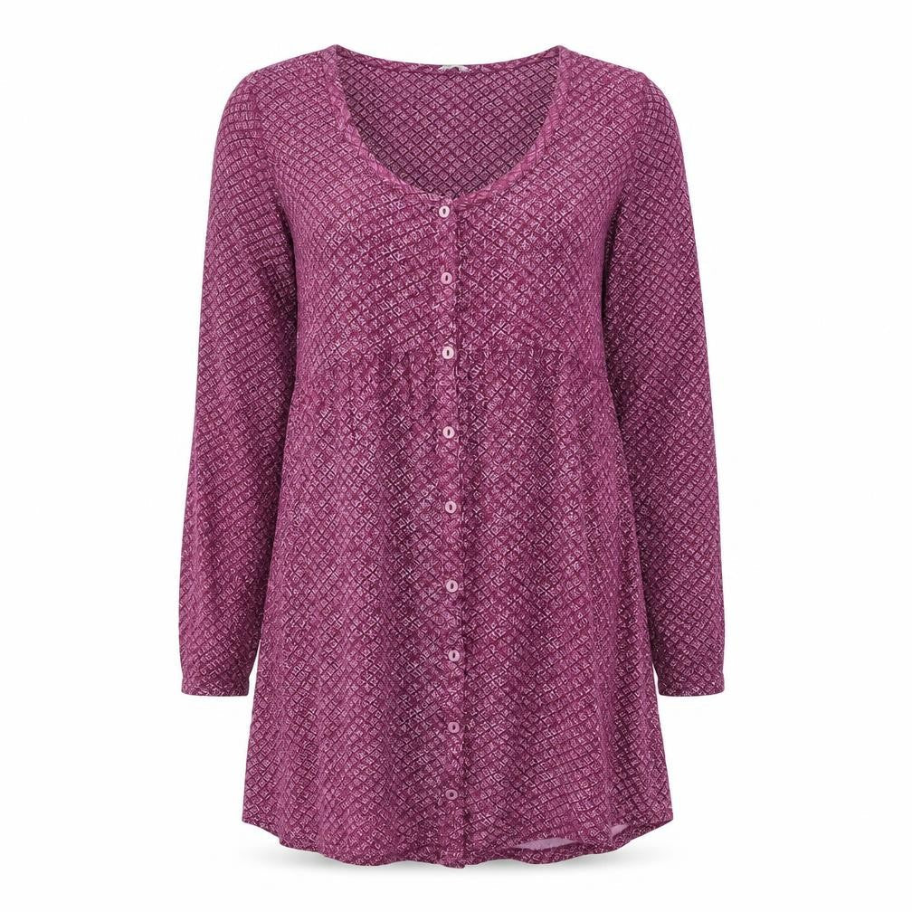 FatFace Women's Purple Geometric Long Sleeve Shirt Dress Size 10