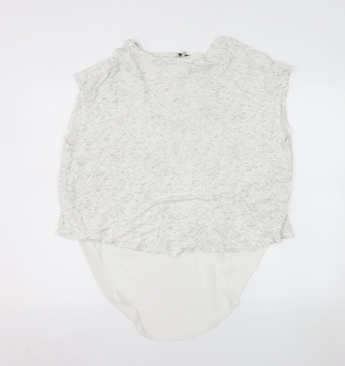 Great Plains Women White Sleeveless Tunic Blouse M