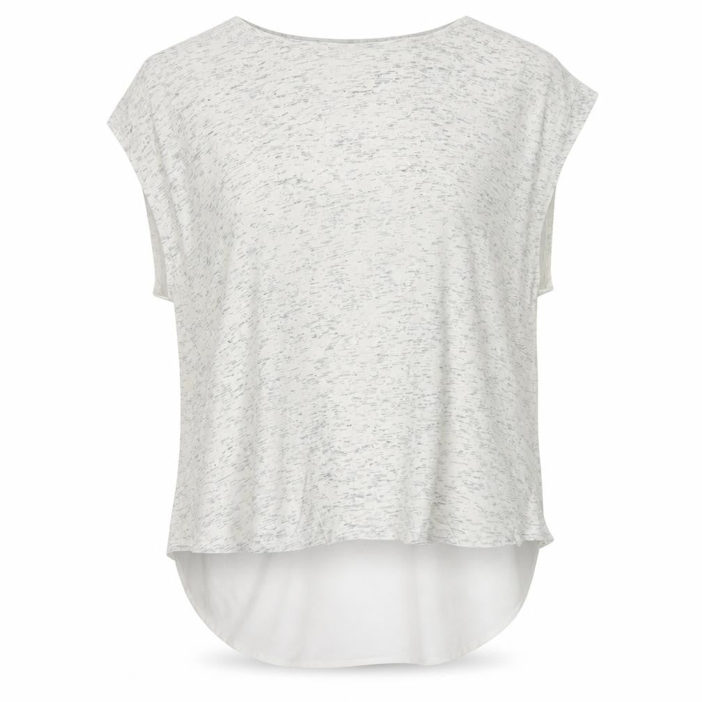 Front view of Great Plains Women White Sleeveless Tunic Blouse M