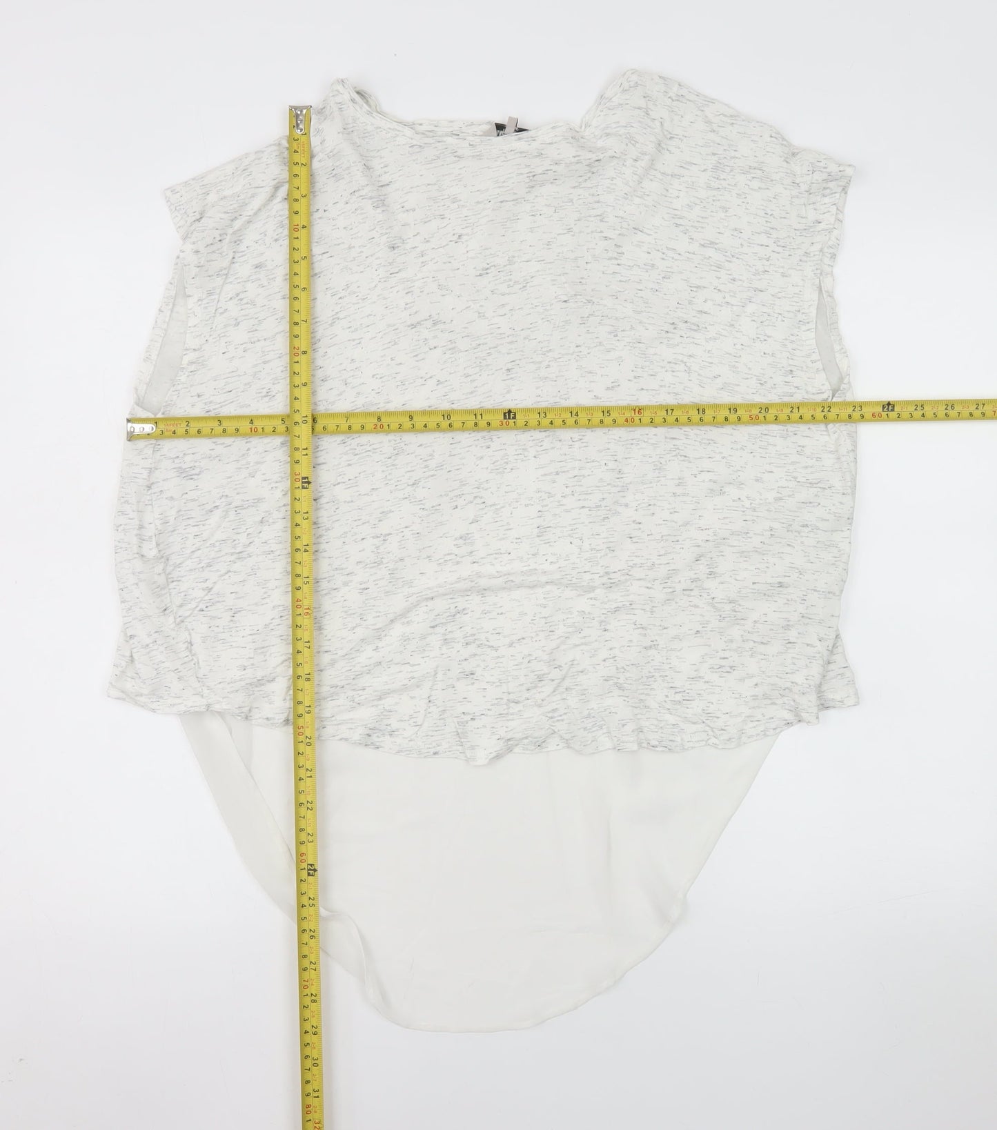 Great Plains Women White Sleeveless Tunic Blouse M