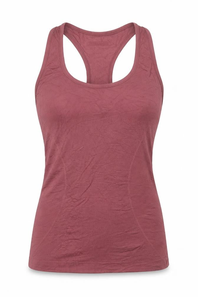 Front view of Forever 21 women’s pink racerback tank top s slim fit activewear