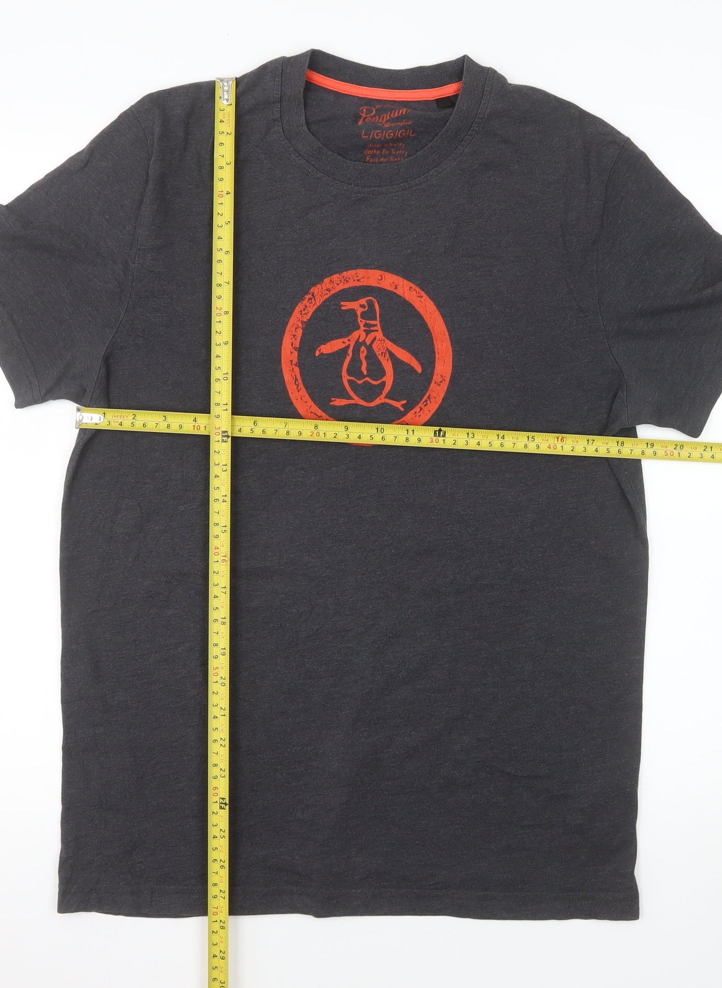 Original Penguin by Munsingwear Men's Grey Short Sleeve T-Shirt L