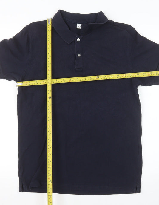 Celio Mens Blue Cotton Short Sleeve Polo Shirt Size M