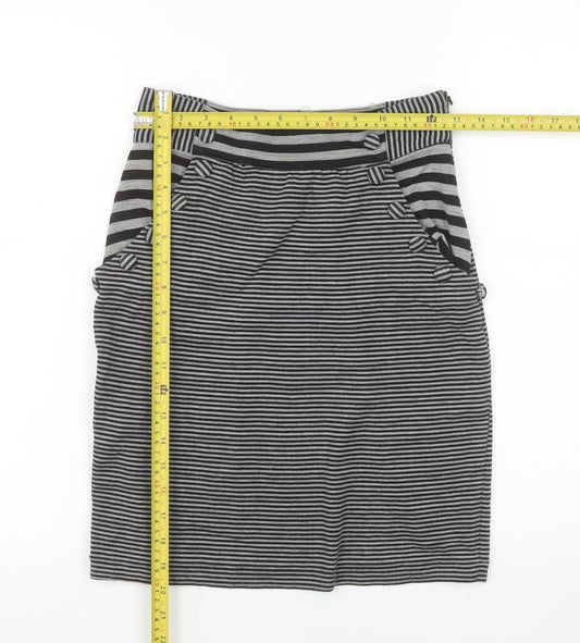 Silence + Noise Women’s Grey Striped Pencil Skirt XS