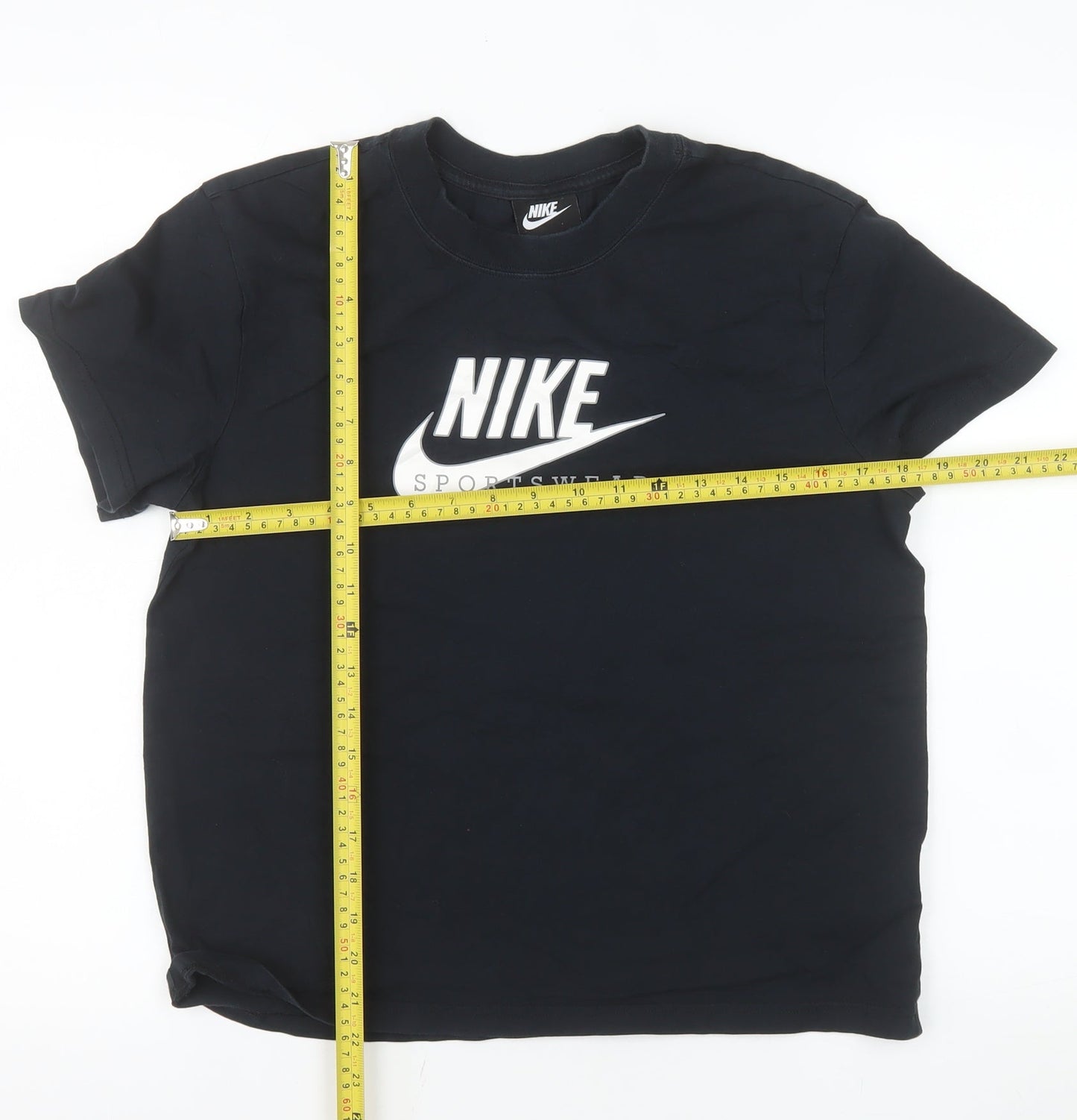 Nike Men Black Sportswear Cotton Crew Neck Short Sleeve T-Shirt S