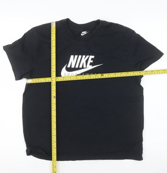 Nike Men Black Sportswear Cotton Crew Neck Short Sleeve T-Shirt S