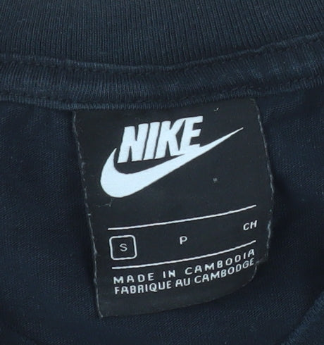 Nike Men Black Sportswear Cotton Crew Neck Short Sleeve T-Shirt S
