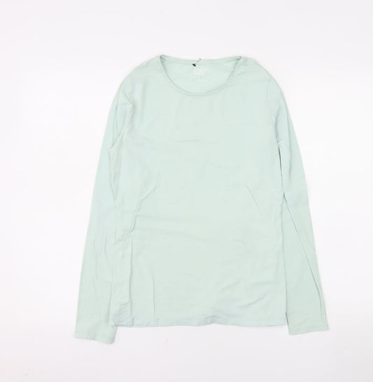Lands' End Women's Green Long Sleeve Cotton Stretch T-Shirt XS