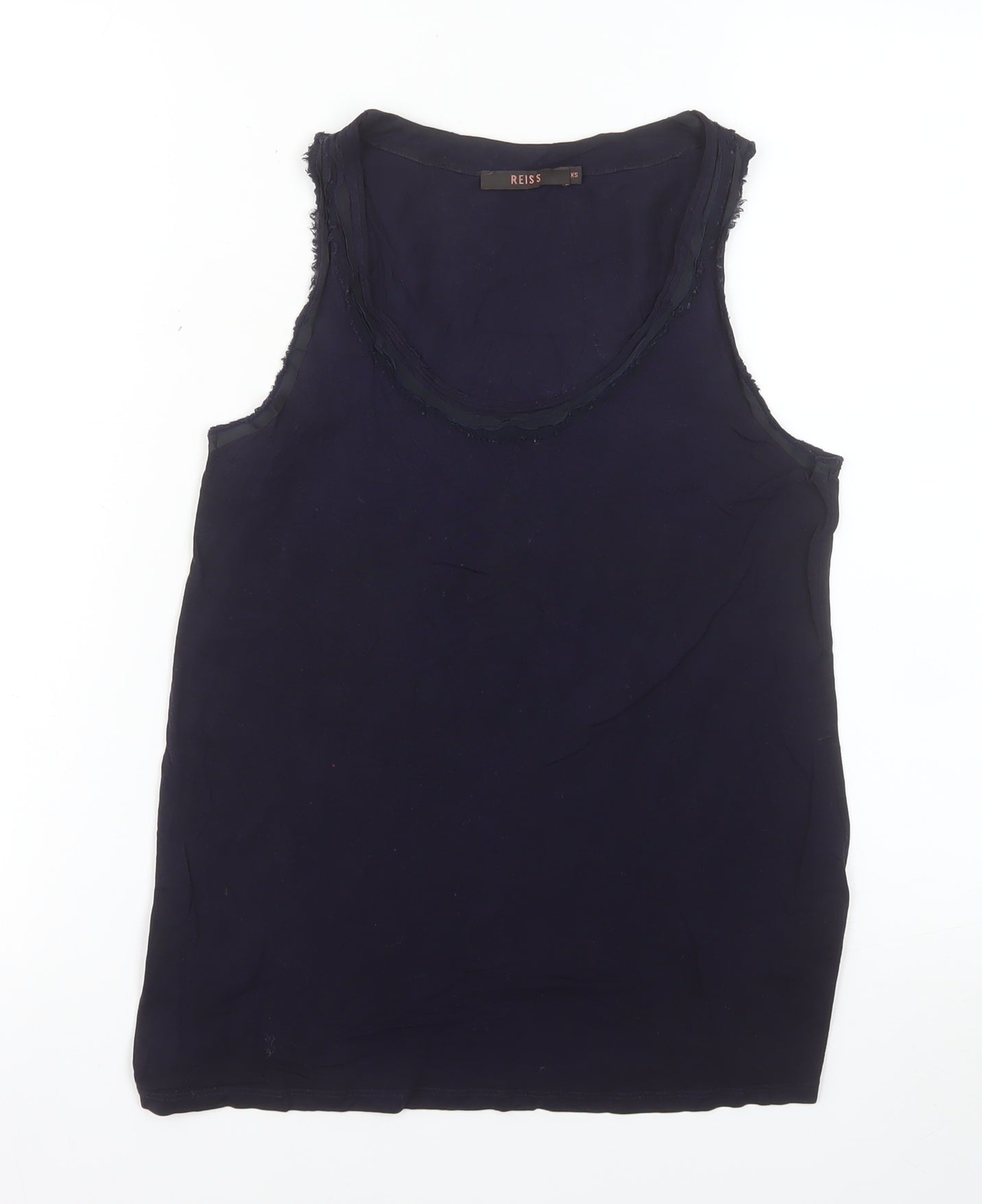 Reiss Womens Blue Jersey Tank Top XS Sleeveless Lyocell Silk Blend