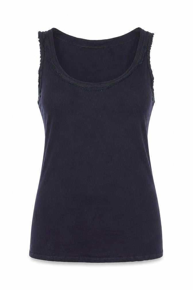 Reiss Womens Blue Jersey Tank Top XS Sleeveless Lyocell Silk Blend