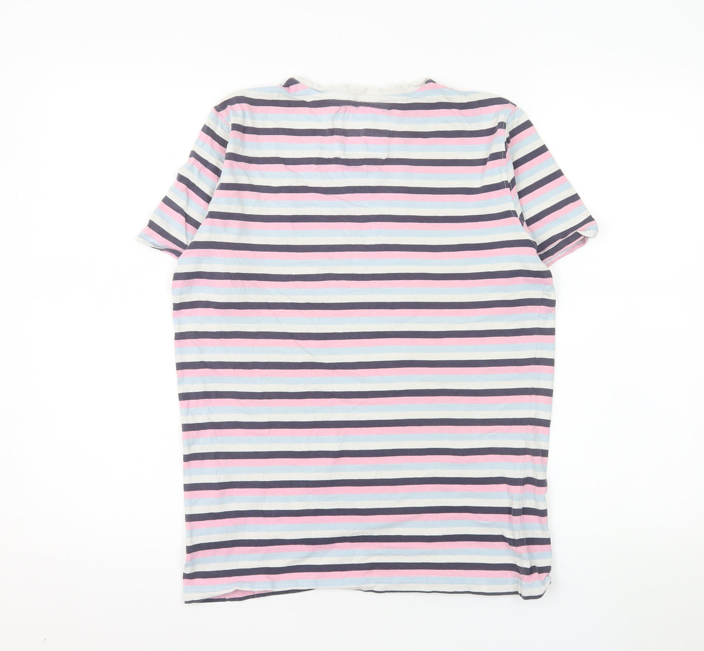 Crew Clothing Company Men's Multicoloured Striped Cotton T-Shirt Size S
